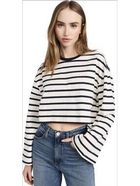 Frame Cropped Bell Sleeve Tee (M)